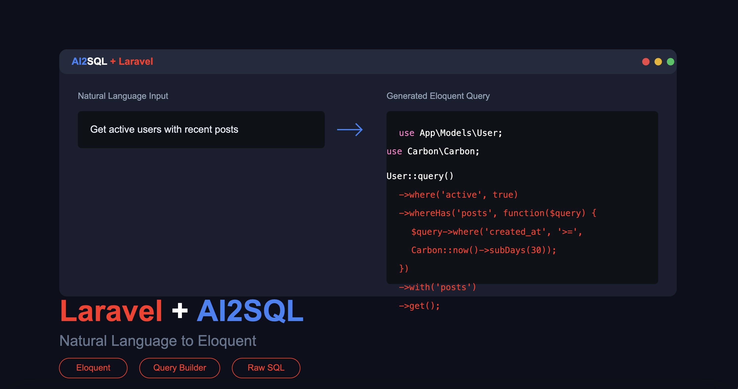 laravel sql ai