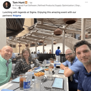 LinkedIn post: Lunching with legends at Sigma