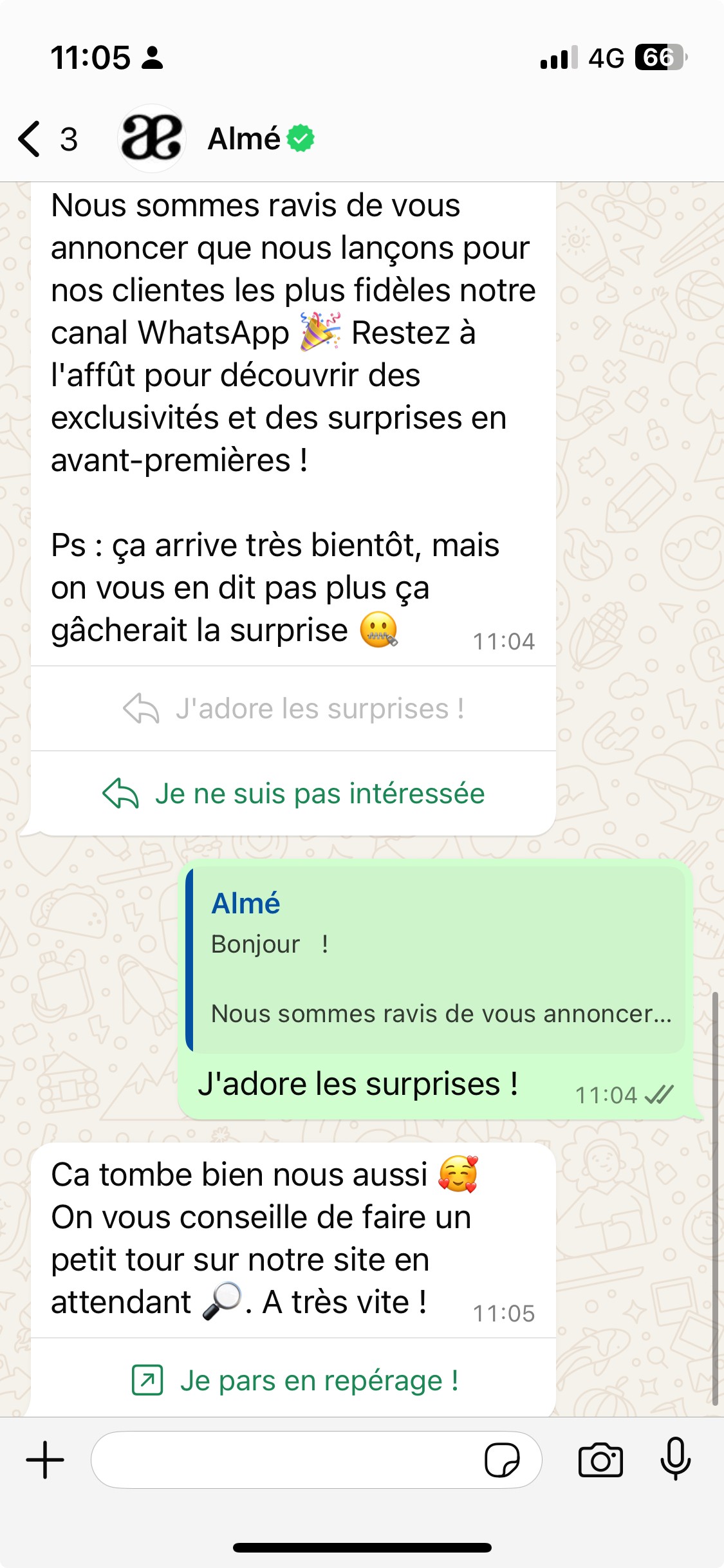 exemple de welcome flow almé