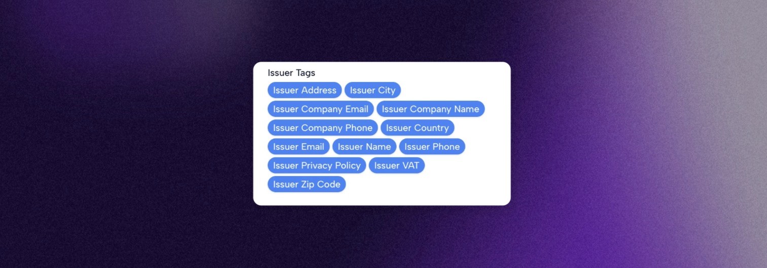 Visual showing issuer related SmartTags on Connie