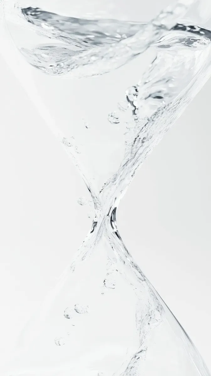 Liquid Hourglass Close-Up 