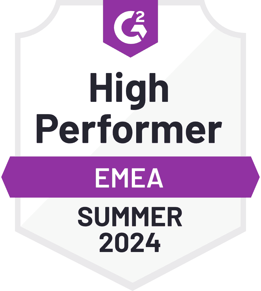 G2's High Performer badge for theEMEA Category in Summer 2024