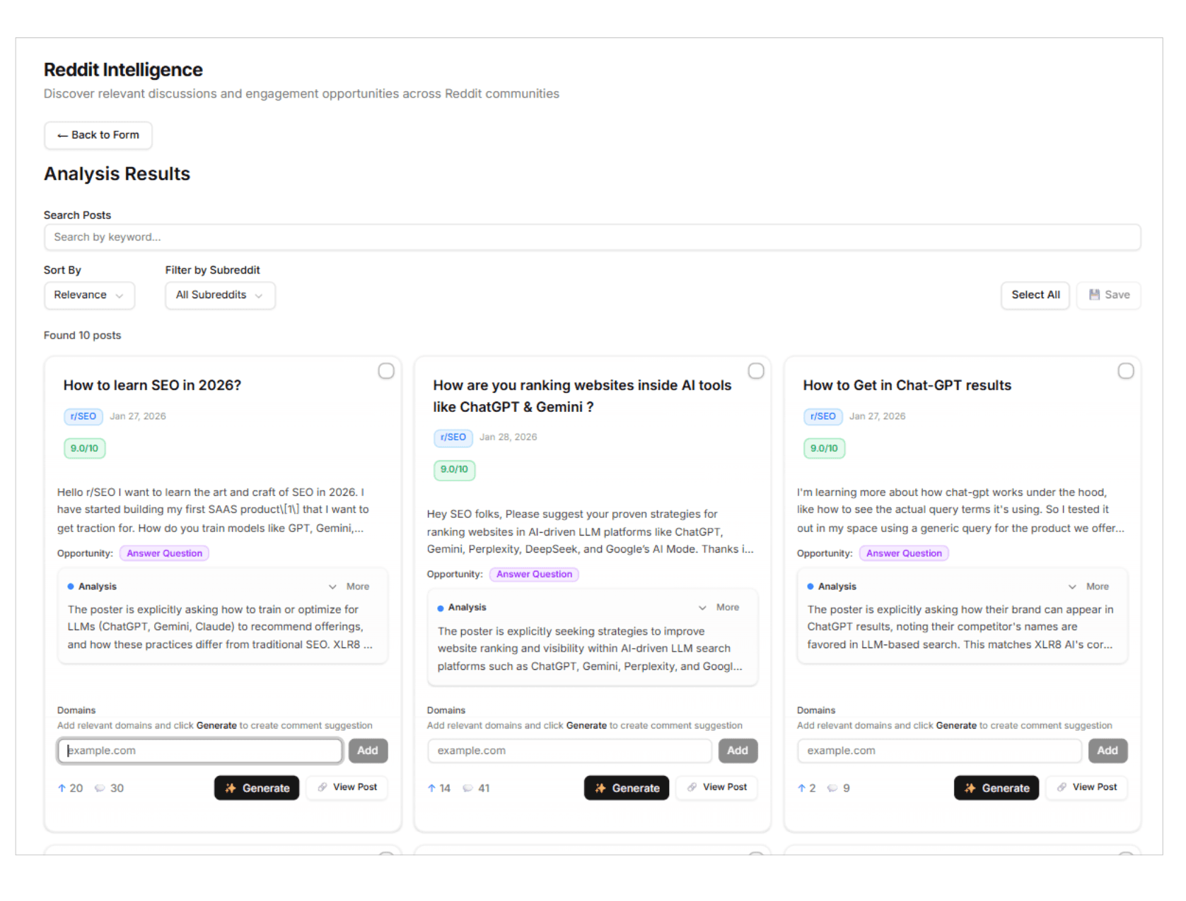 AI visibility and optimization tool for Reddit