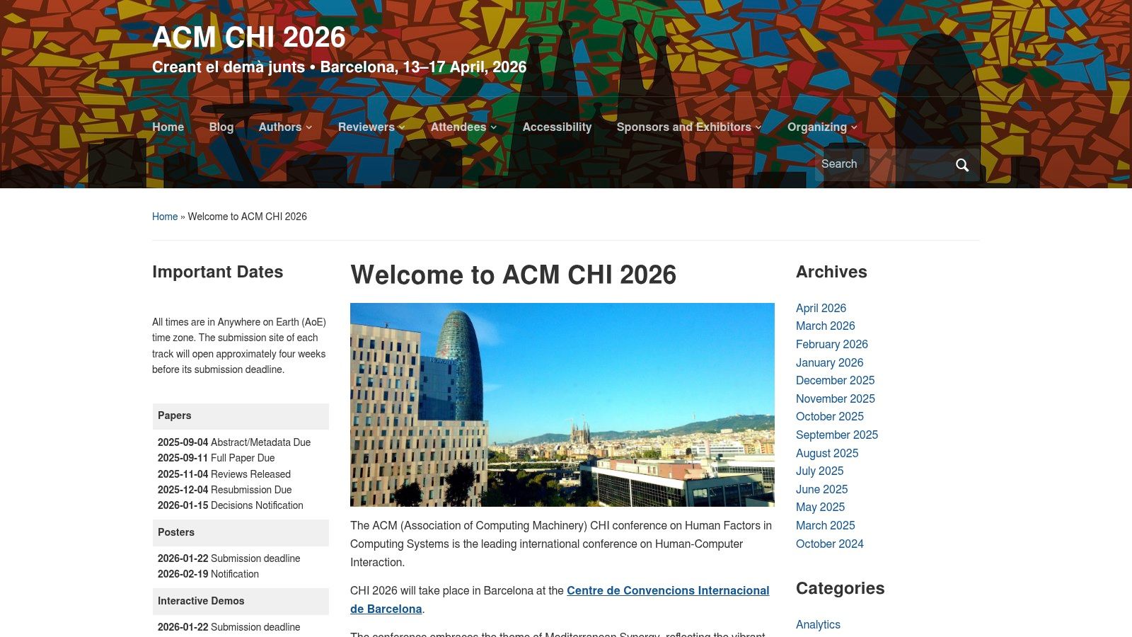 ACM CHI 2026 (Conference on Human Factors in Computing Systems)