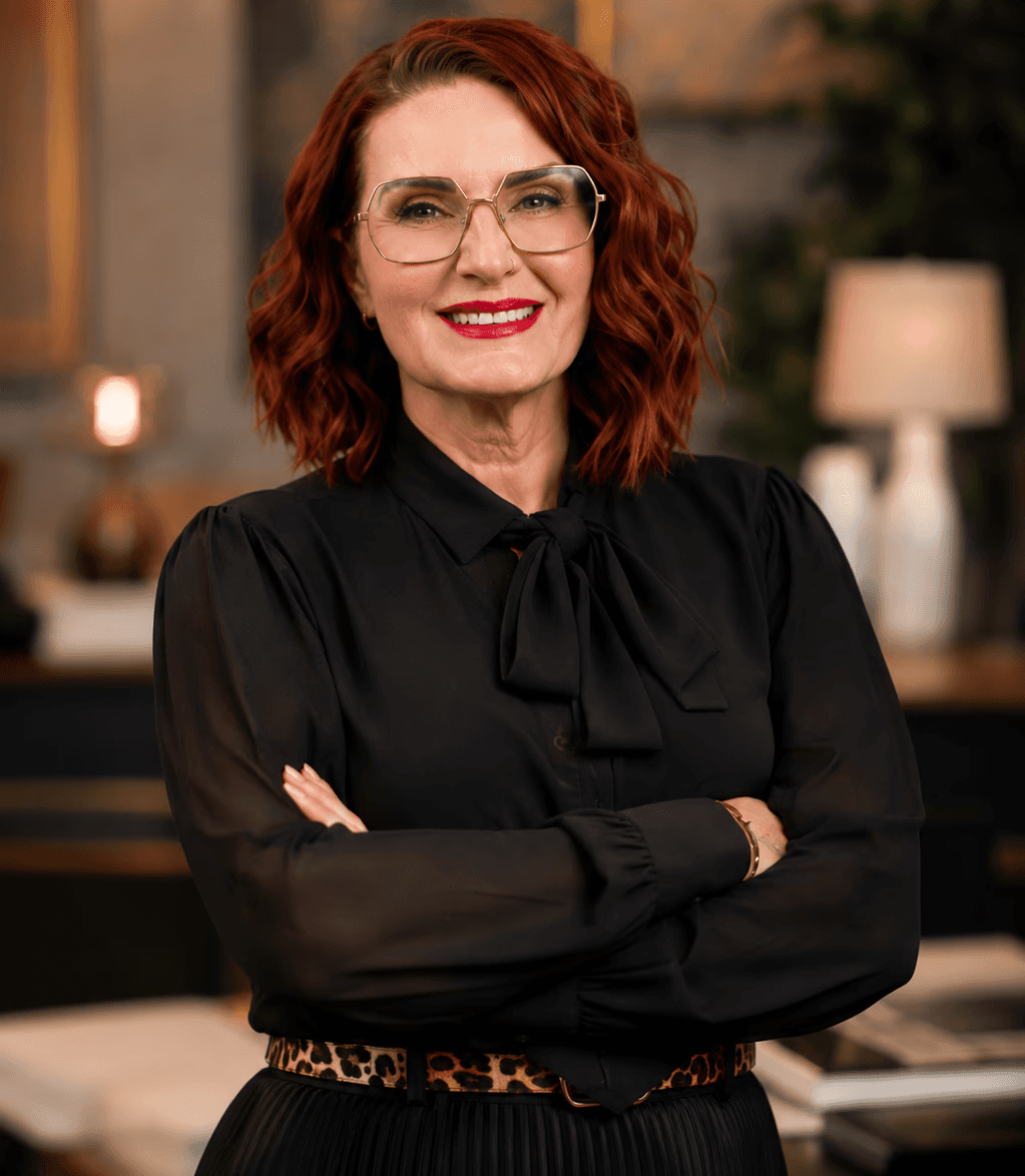 woman in black profile piture at business meeting