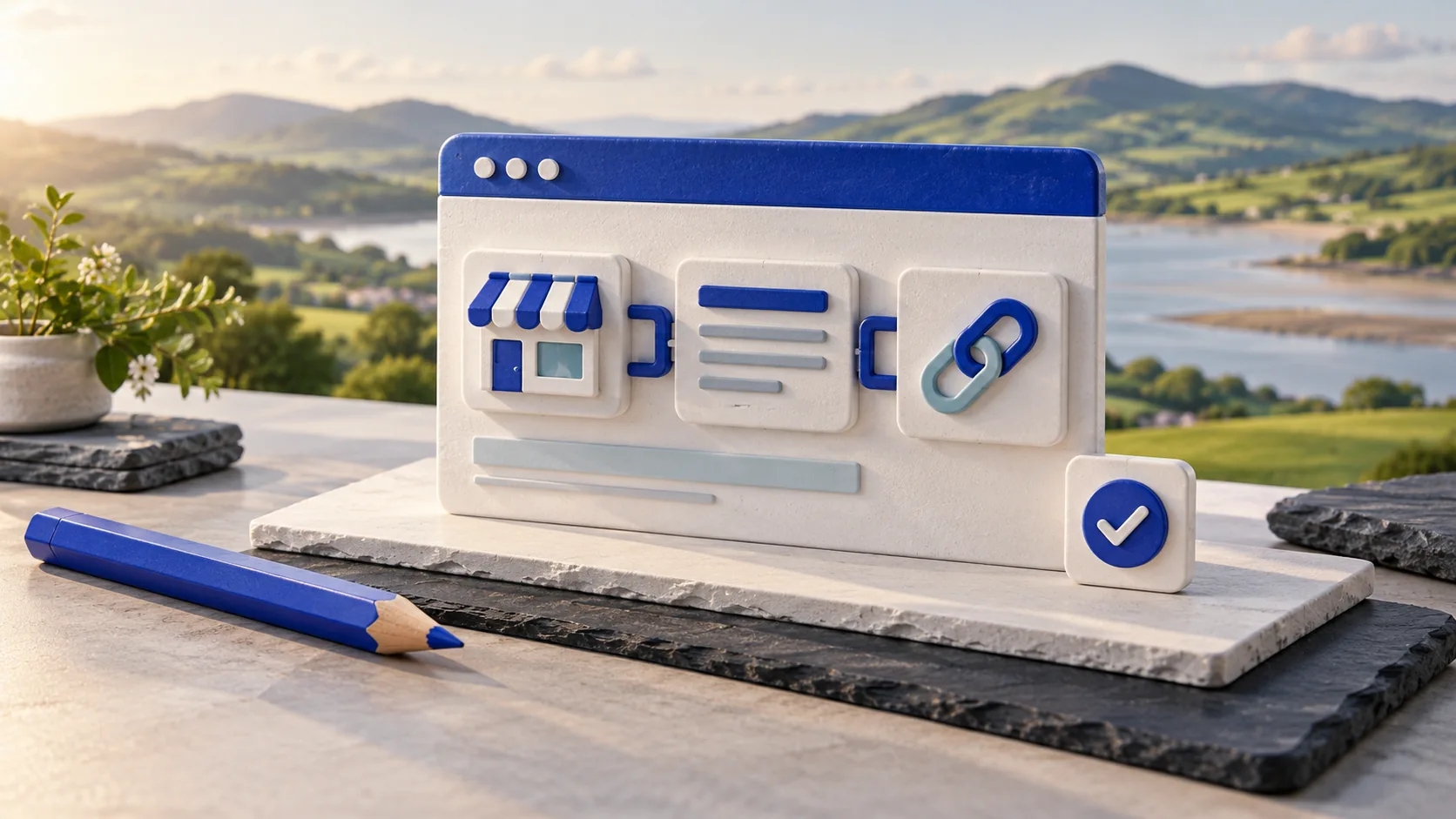 Website content tiles and an improvement checklist for a business serving Wales.