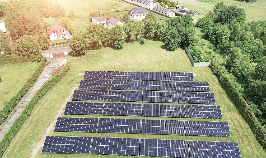 solar panel in the yard