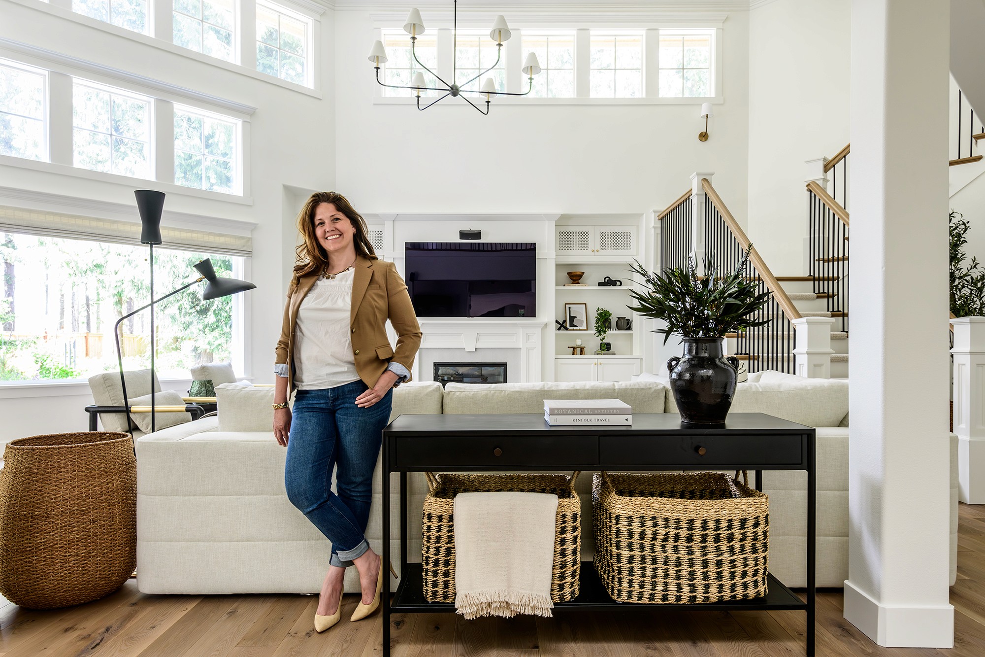 Living room remodel in Sammamish WA by interior designer + professional organizer, Sherri Monte of Elegant Simplicity, in Seattle Washington.