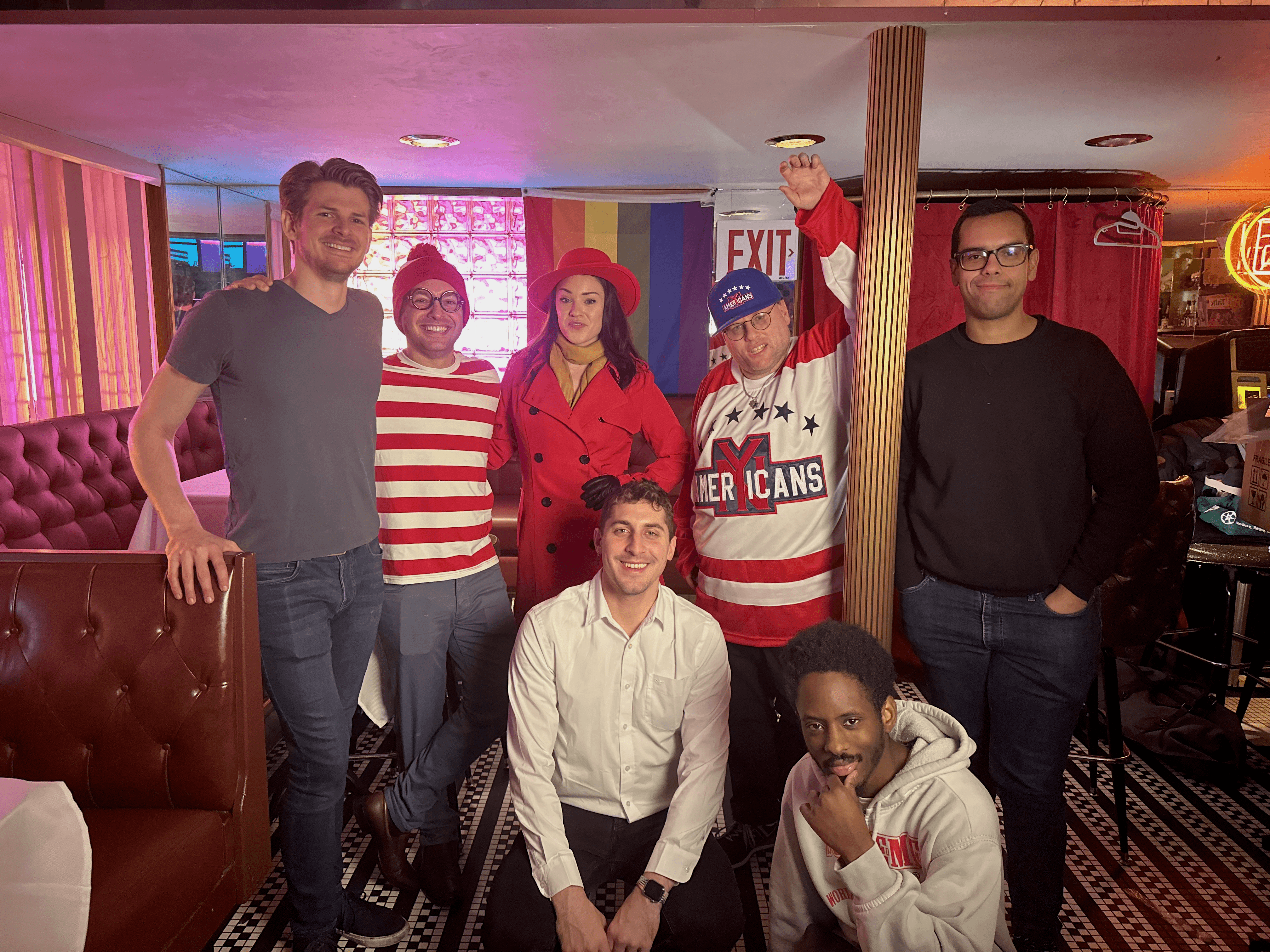 The cast gathered for a group photo