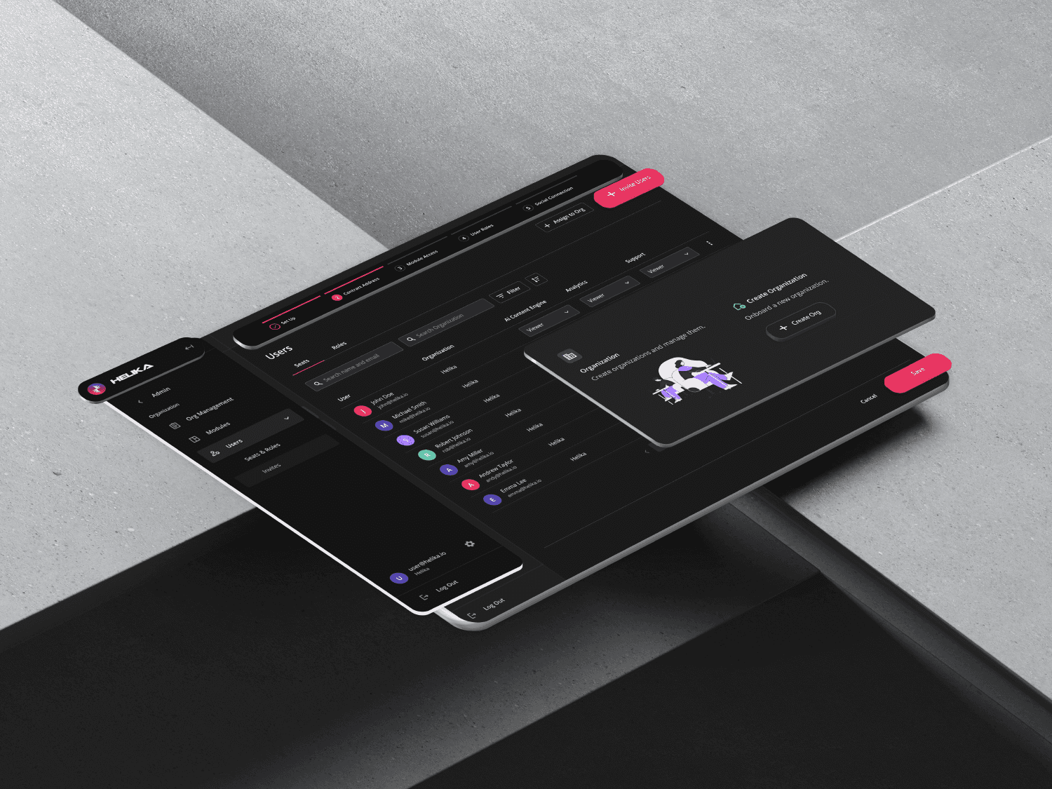 Dashboard view of the analytics homepage