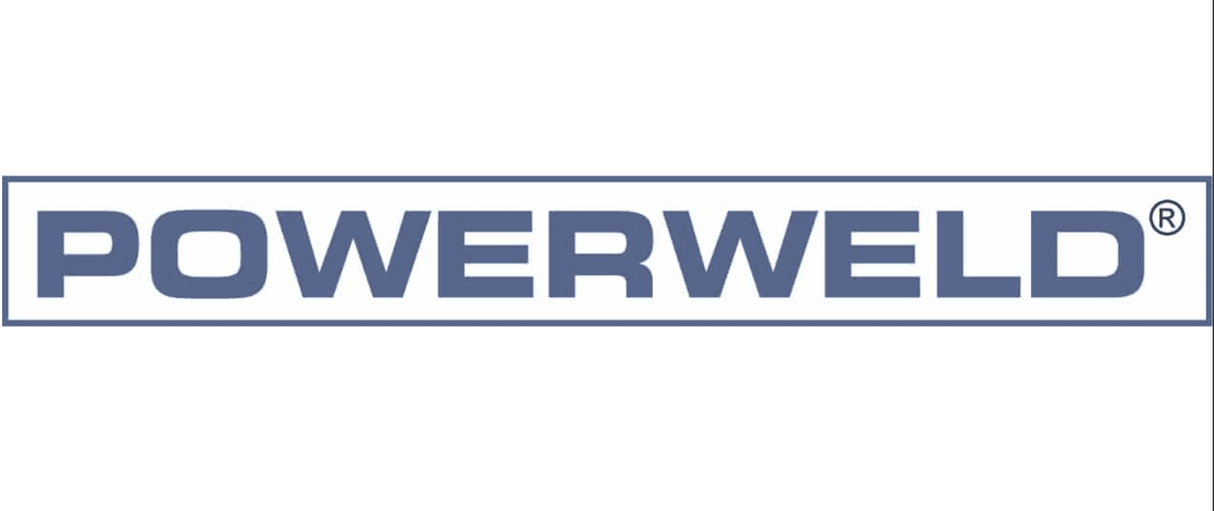 PowerWeld logo in bold blue uppercase letters inside a rectangular border representing a trusted brand in welding products and tools.