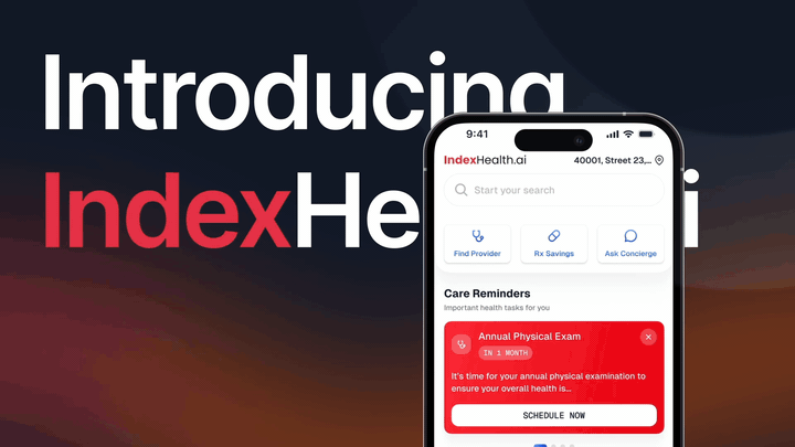 IndexHealth.ai launch film showing four healthcare app screens
