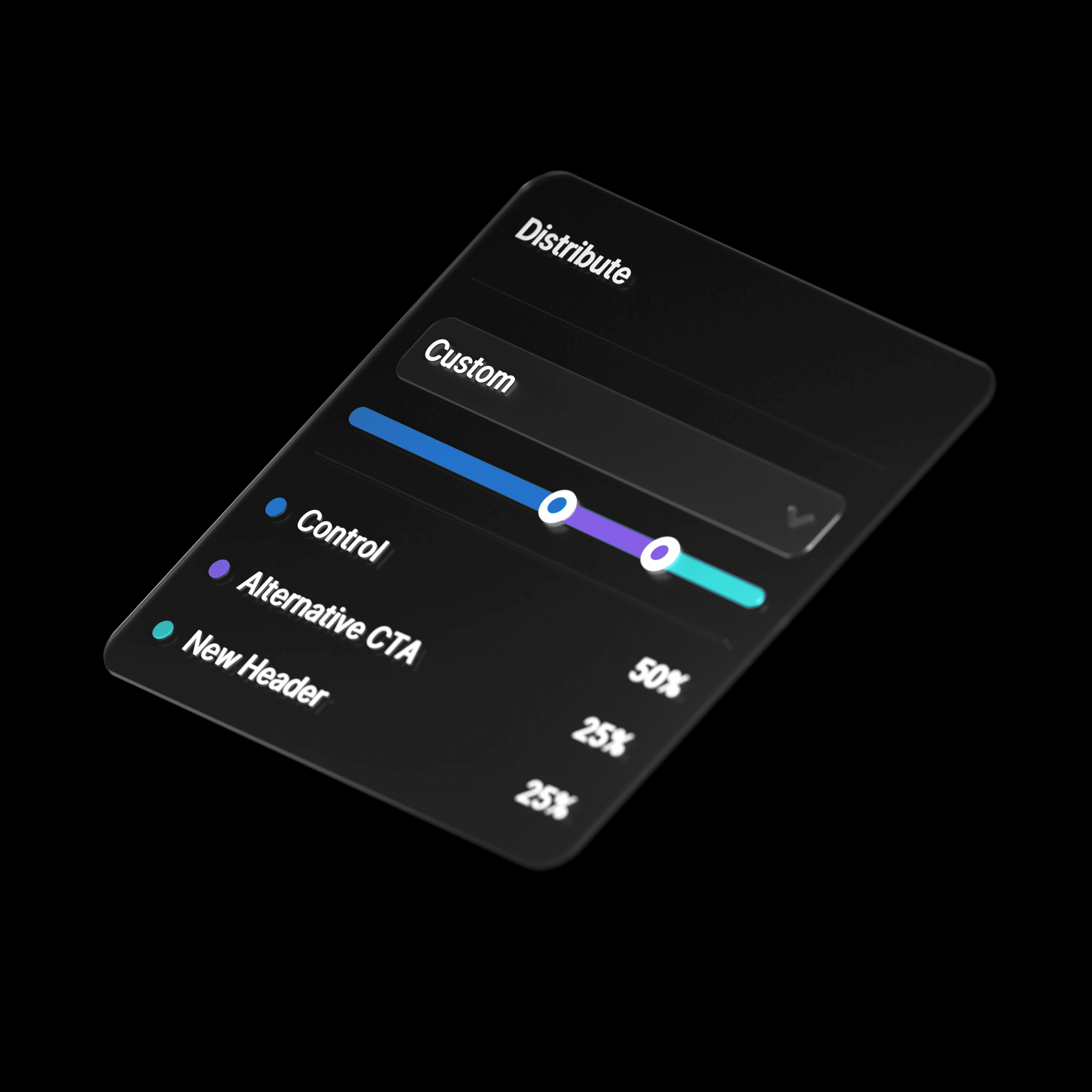 Framer 对内置分析功能进行了一些改进,首先是为 A/B 测试添加了自定义分发选项。这对于在更大范围推广之前先向小部分受众推出变体非常有用。通过这种方式,你可以测试重新设计或其他更新,并快速衡量结果。除了自定义分发,我们还添加了其他一些改进。