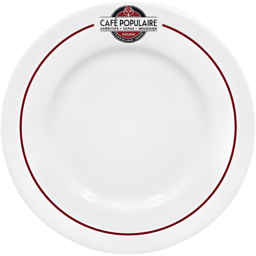 Assiette personnalisée réalisée pour Café Populaire