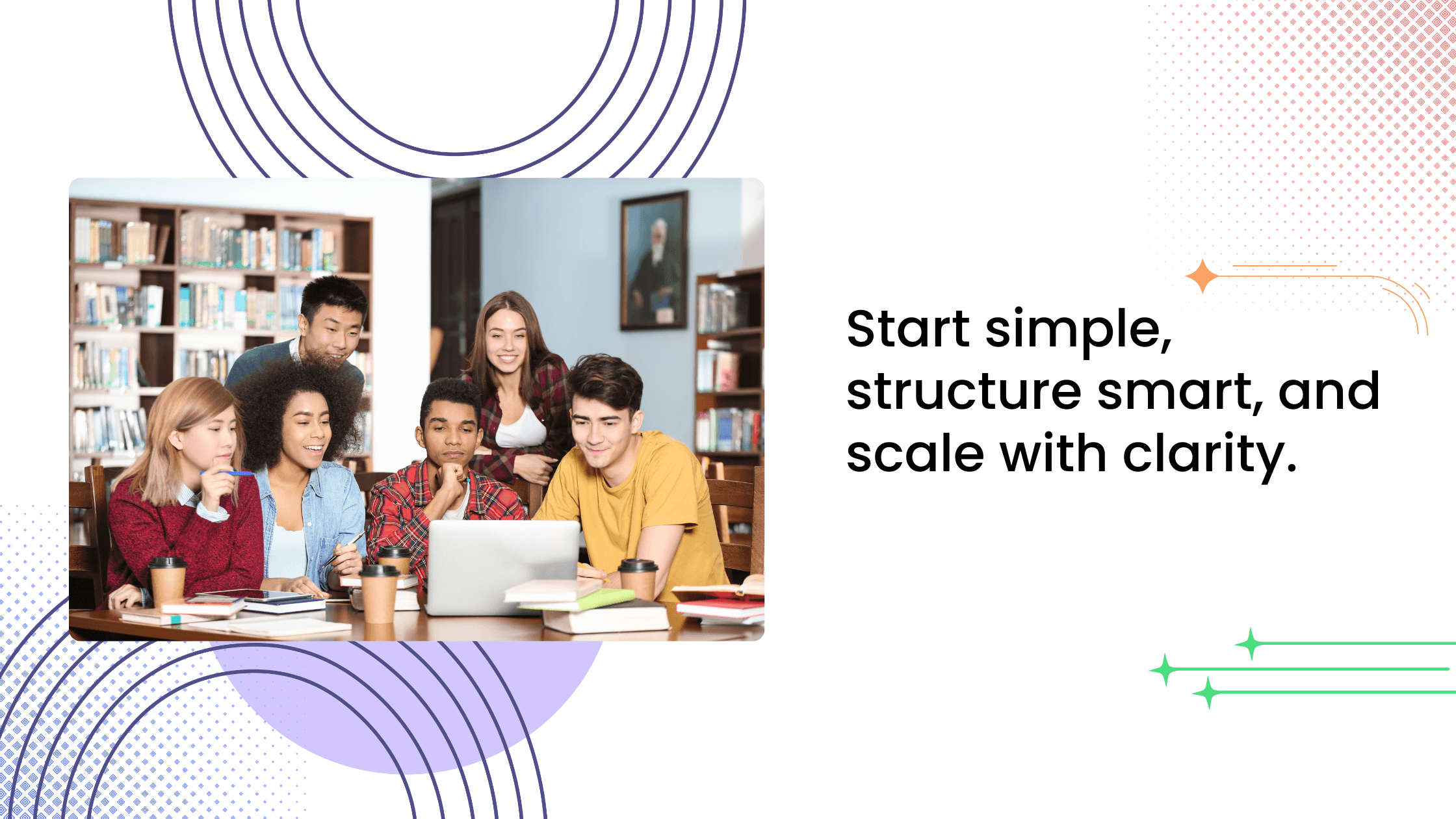 Group of learners with a coach, highlighting starting simple, structuring smart, and scaling a coaching community with clarity.