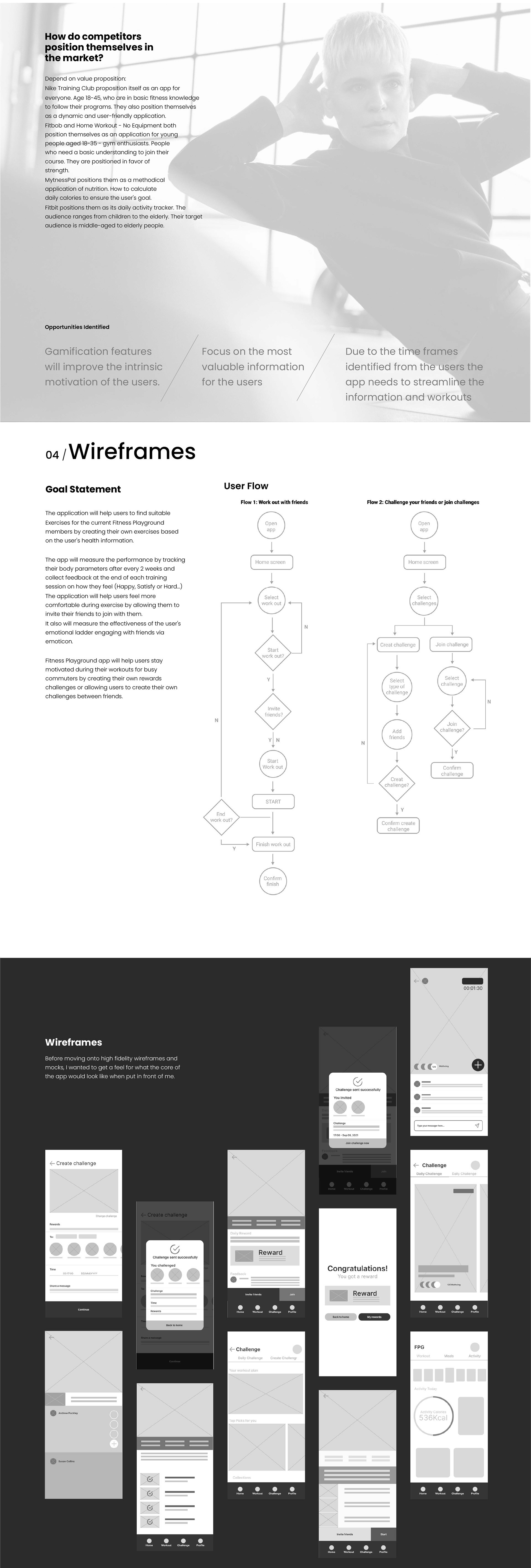 FItness Playground UX/UI Design | Ideation process