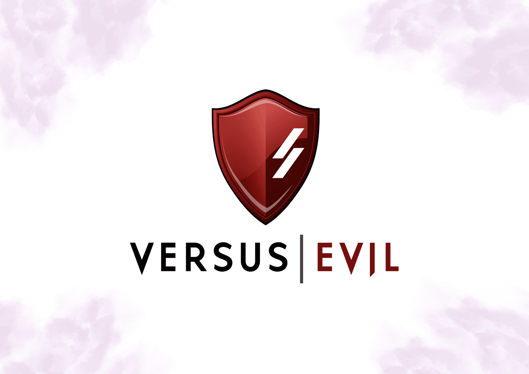 a red shield logo with the words "Versus Evil" underneath it