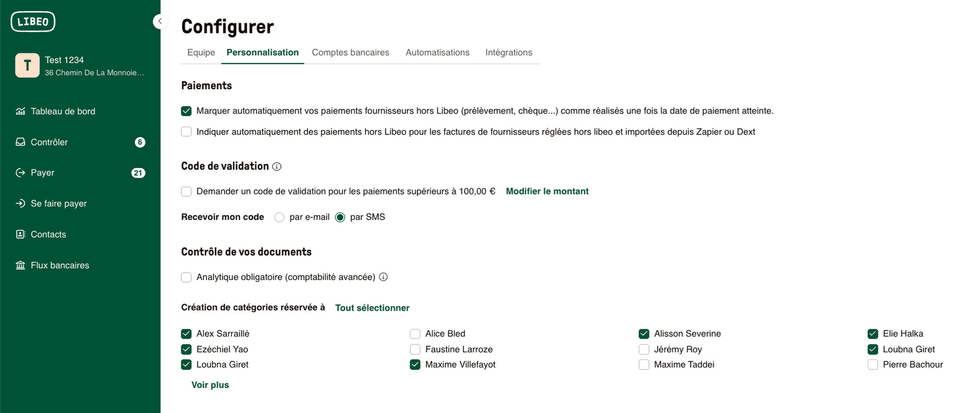 Personnalisation de votre compte