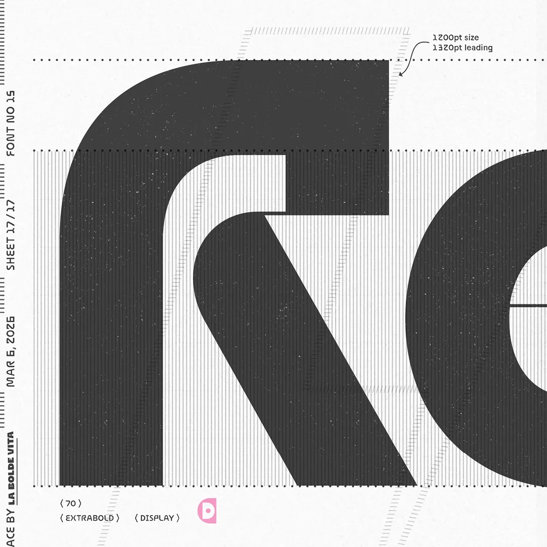 the characteristic letter R of Reversa set in big letters with notes and guidelines