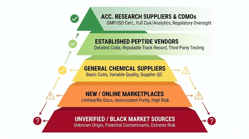 Five categories of retatrutide vendors ranked by reliability and quality assurance
