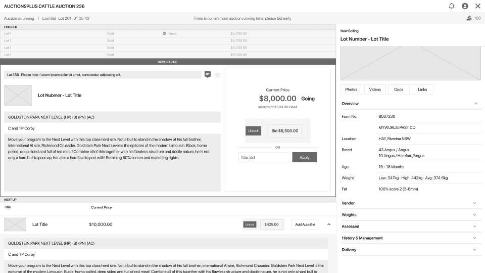 Low-fidelity wireframe