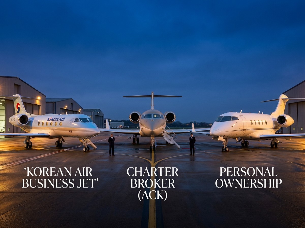 Korean Air business jet vs charter vs personal aircraft ownership — three-option comparison 2026