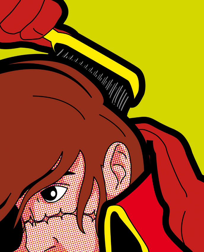 A woman smiling at the camera in a cafe