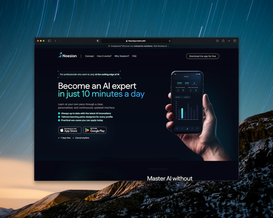 site multilingue framer app noesion