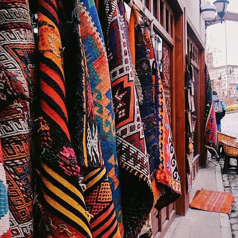 red black and white textile