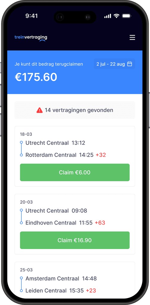 Geld terug bij NS tool