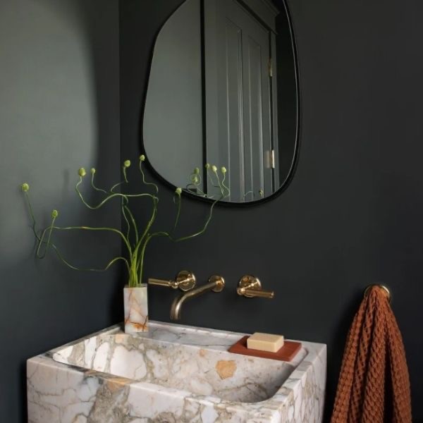 Moody Green Powder Room