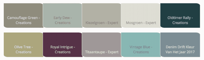 kleurenpalet groen interieur