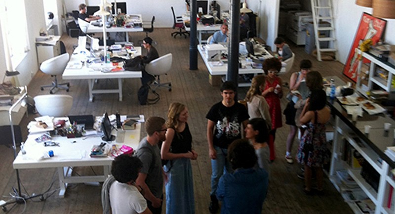 students in the studio