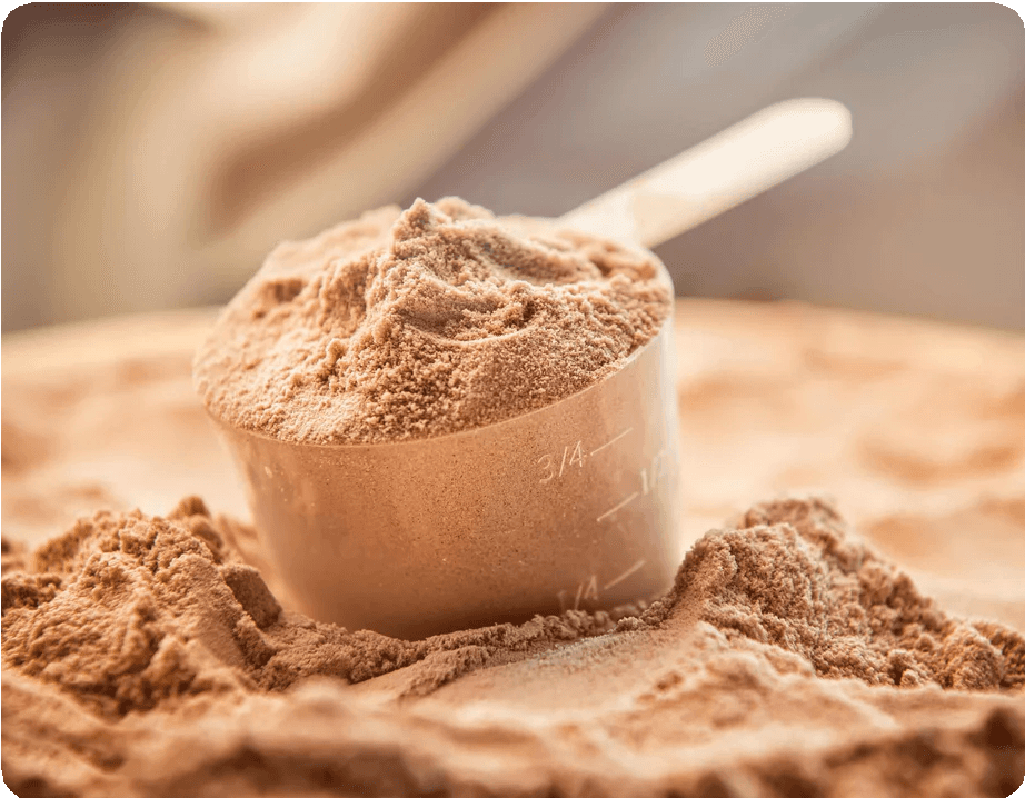 Brown powder in a measuring bowl.