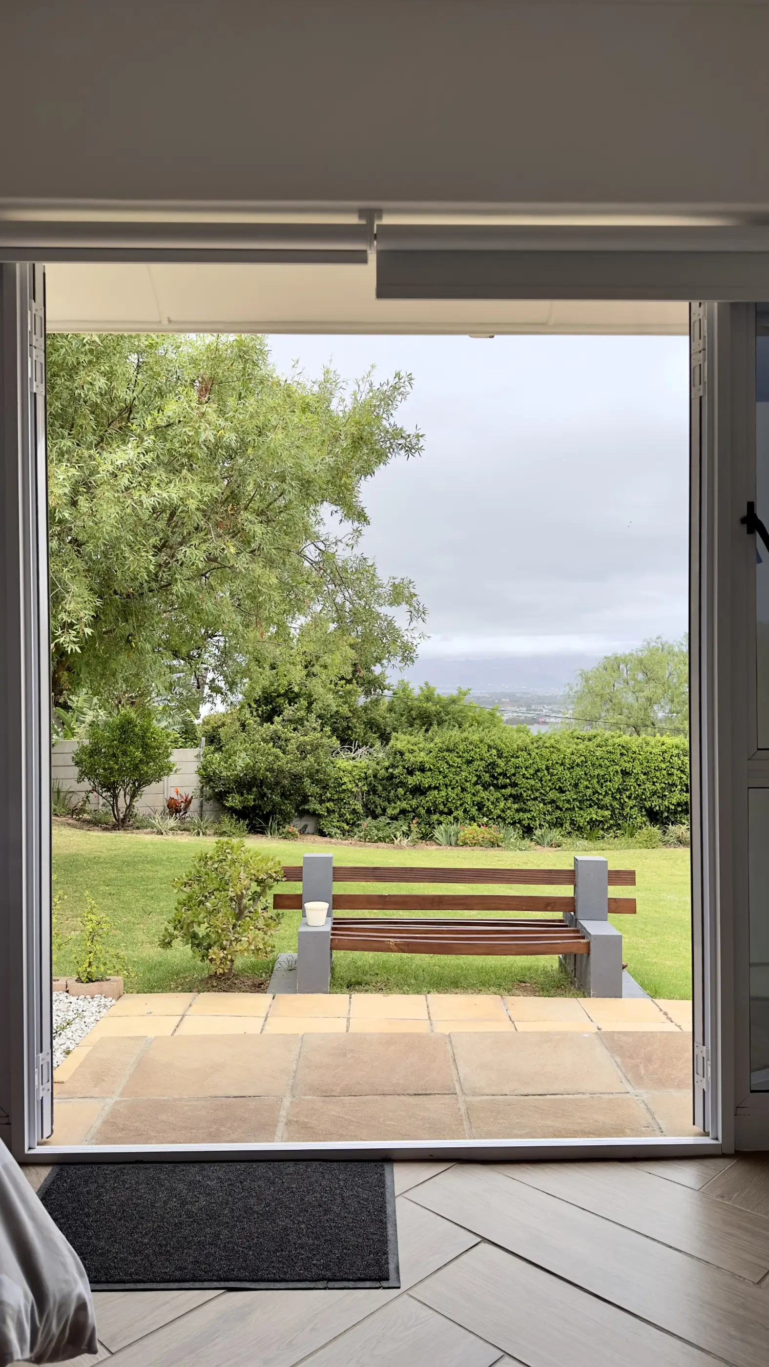 View out the entrance to our A View Twenty-Four 7 room.