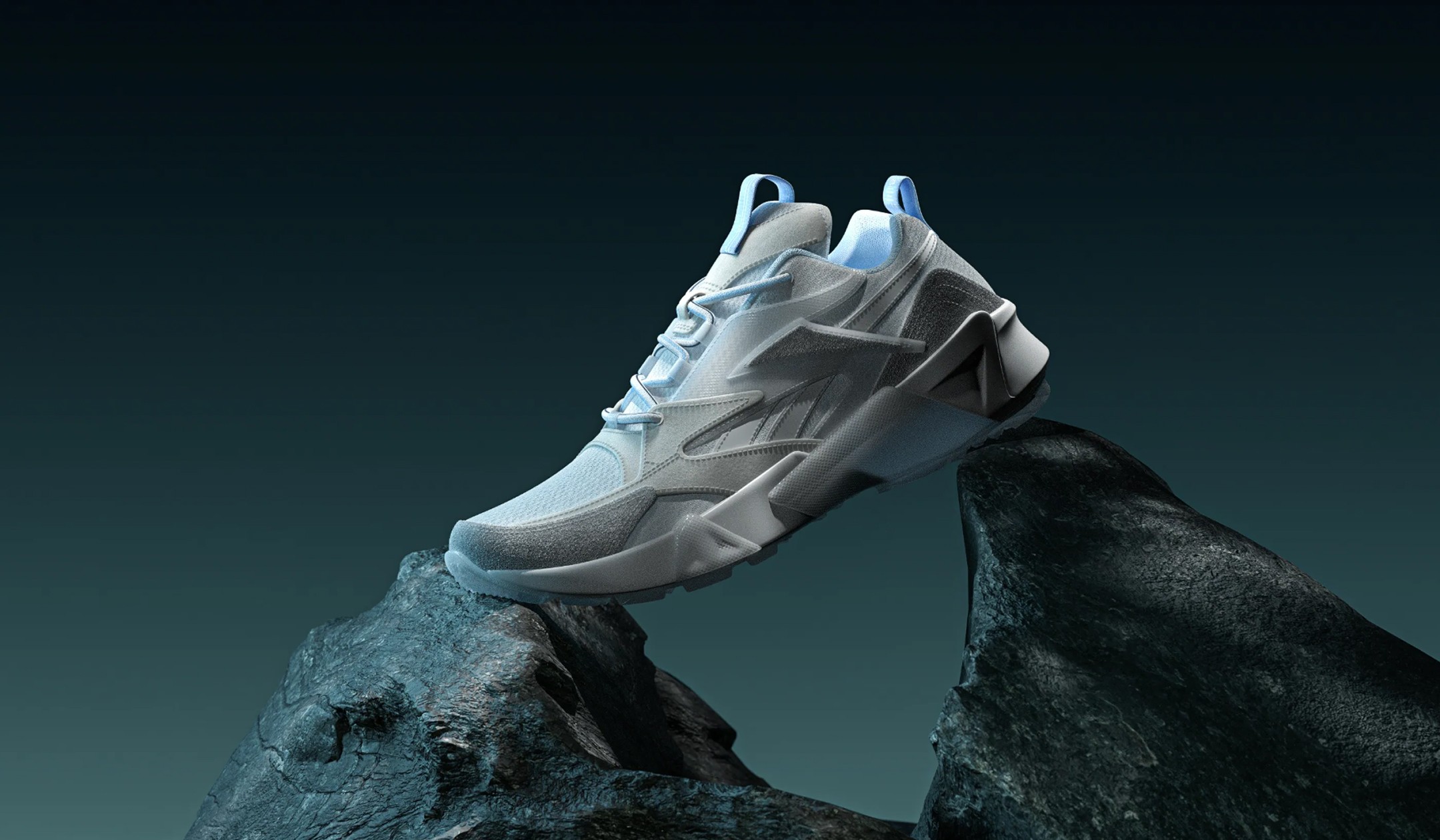 Model wearing shoe representing offers