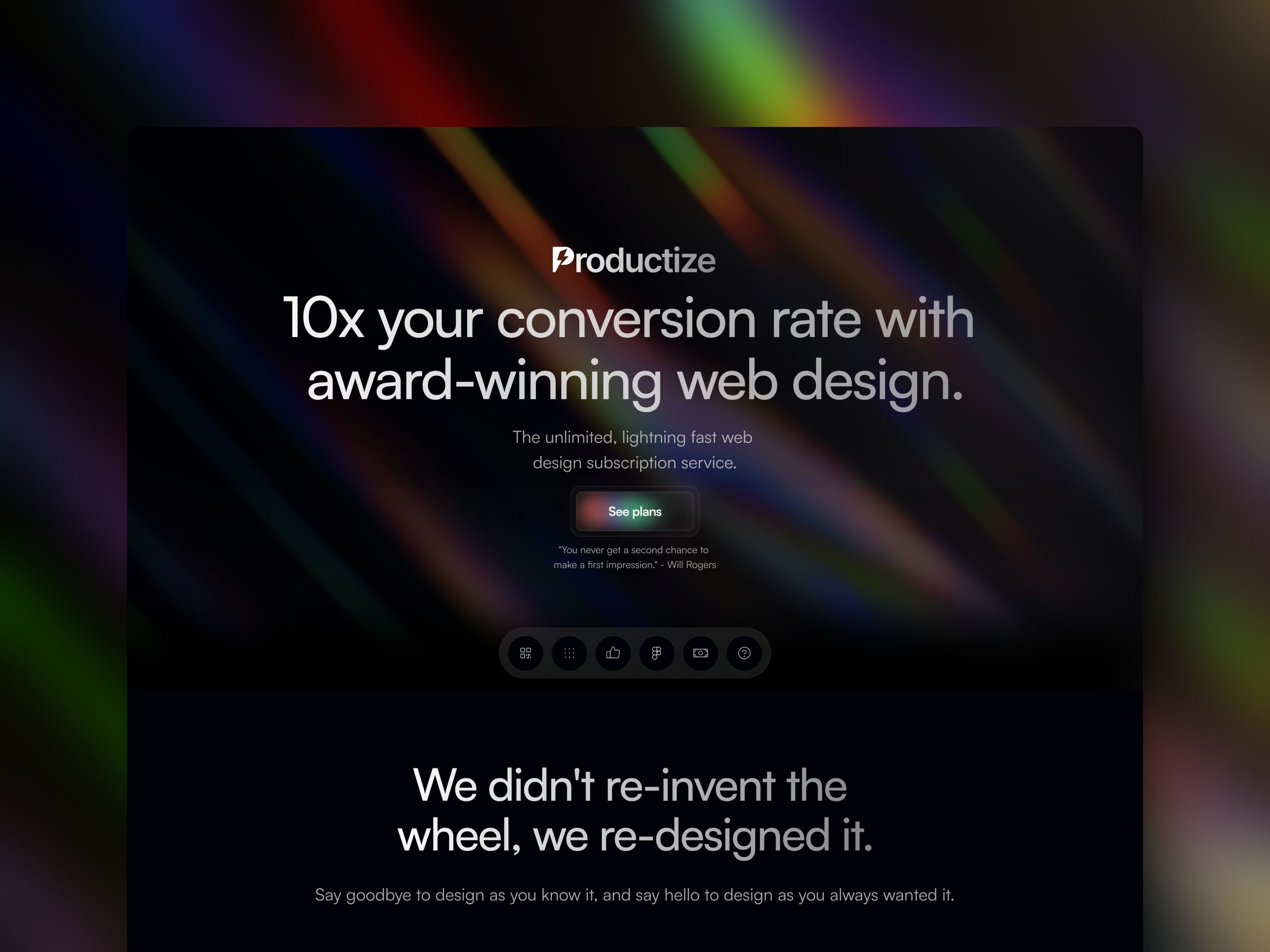 Screenshot of Productize template