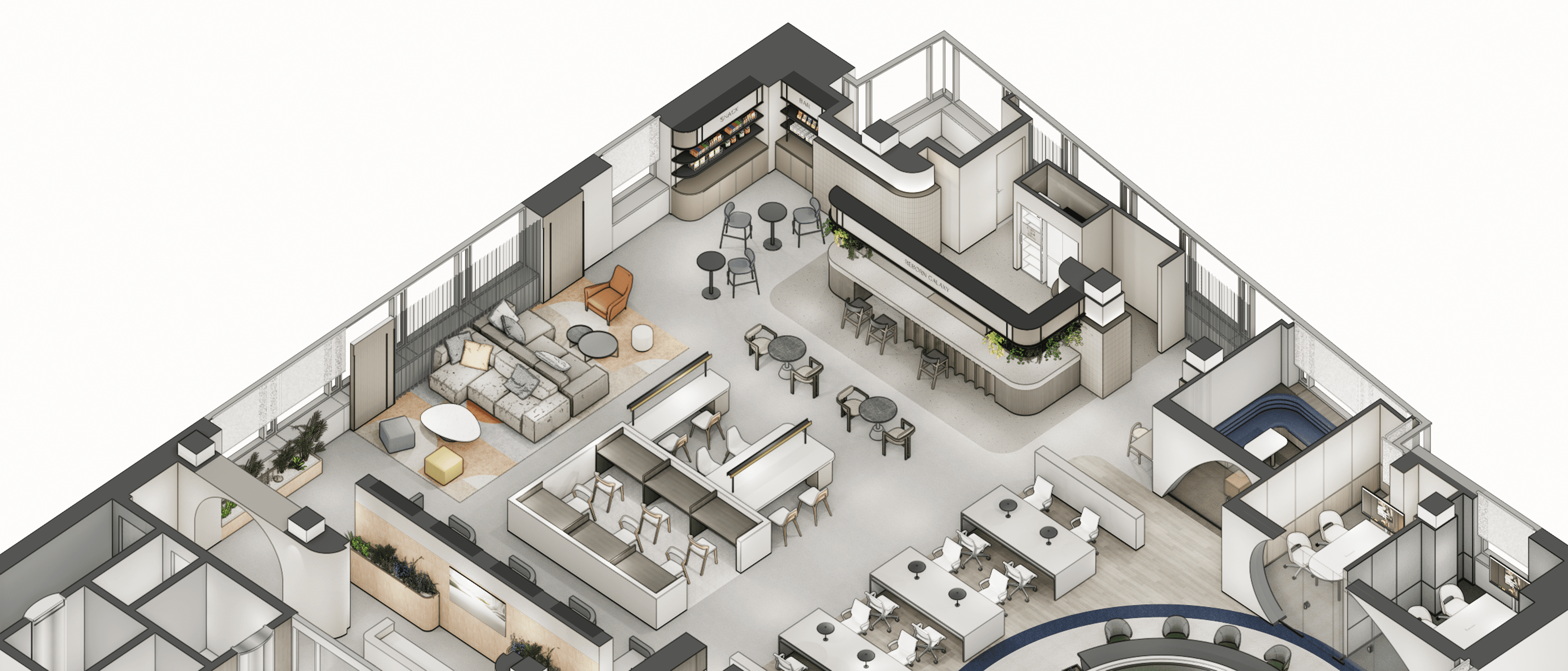 스타 법무법인 서울 오피스 내부 모습을 디자인한 3D 도면