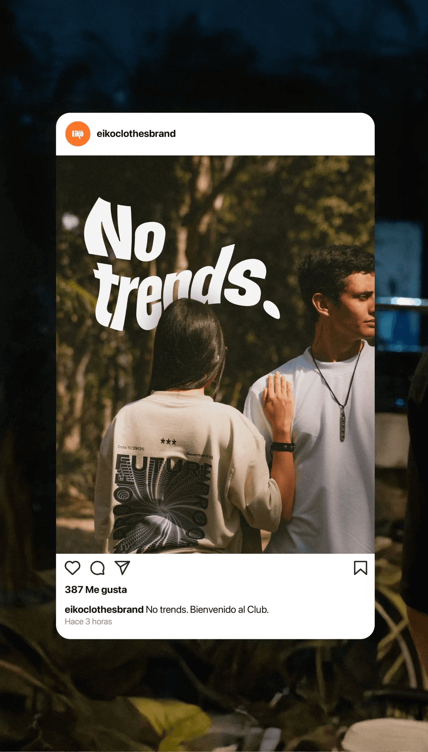 publicacion de instagram de eiko