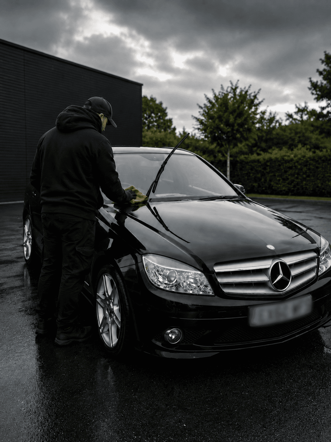 Black Mercedes C-Class after Exterior Detail