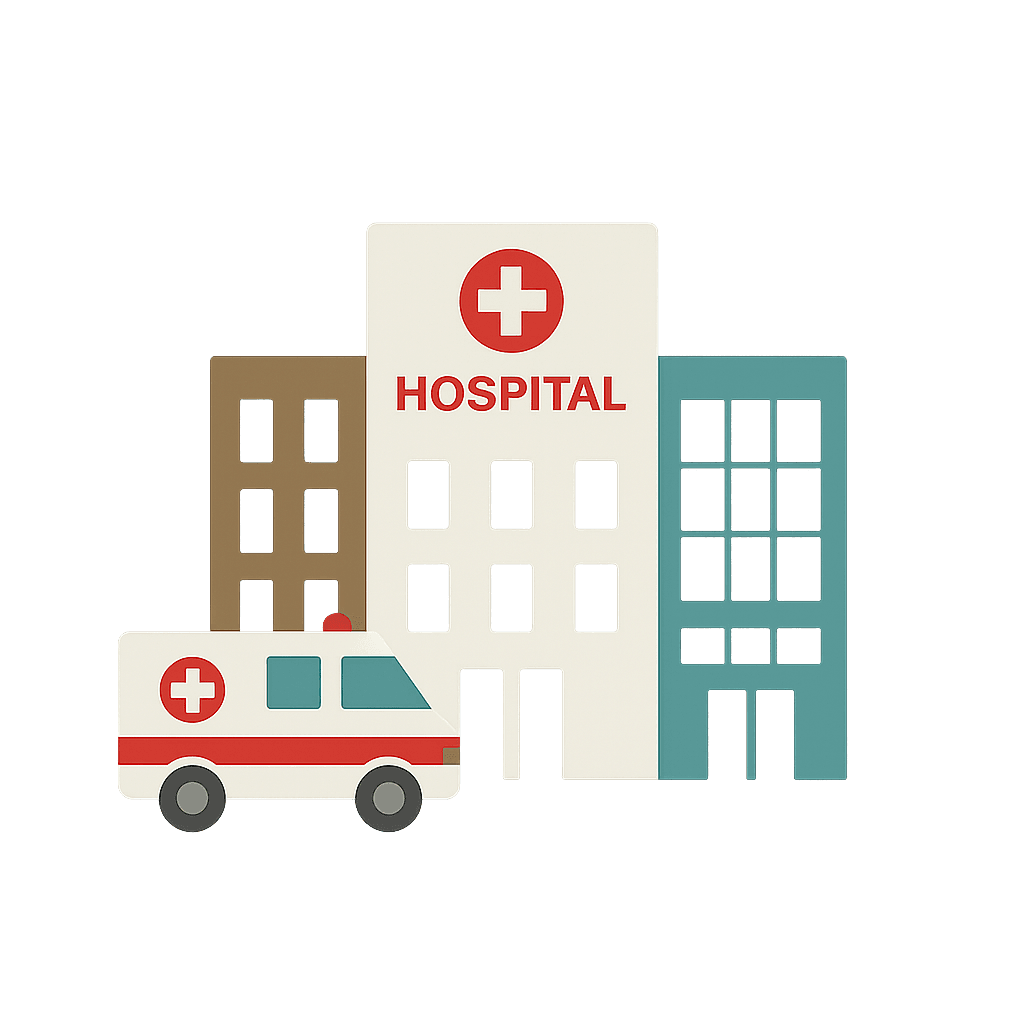 Hospital buildings illustration