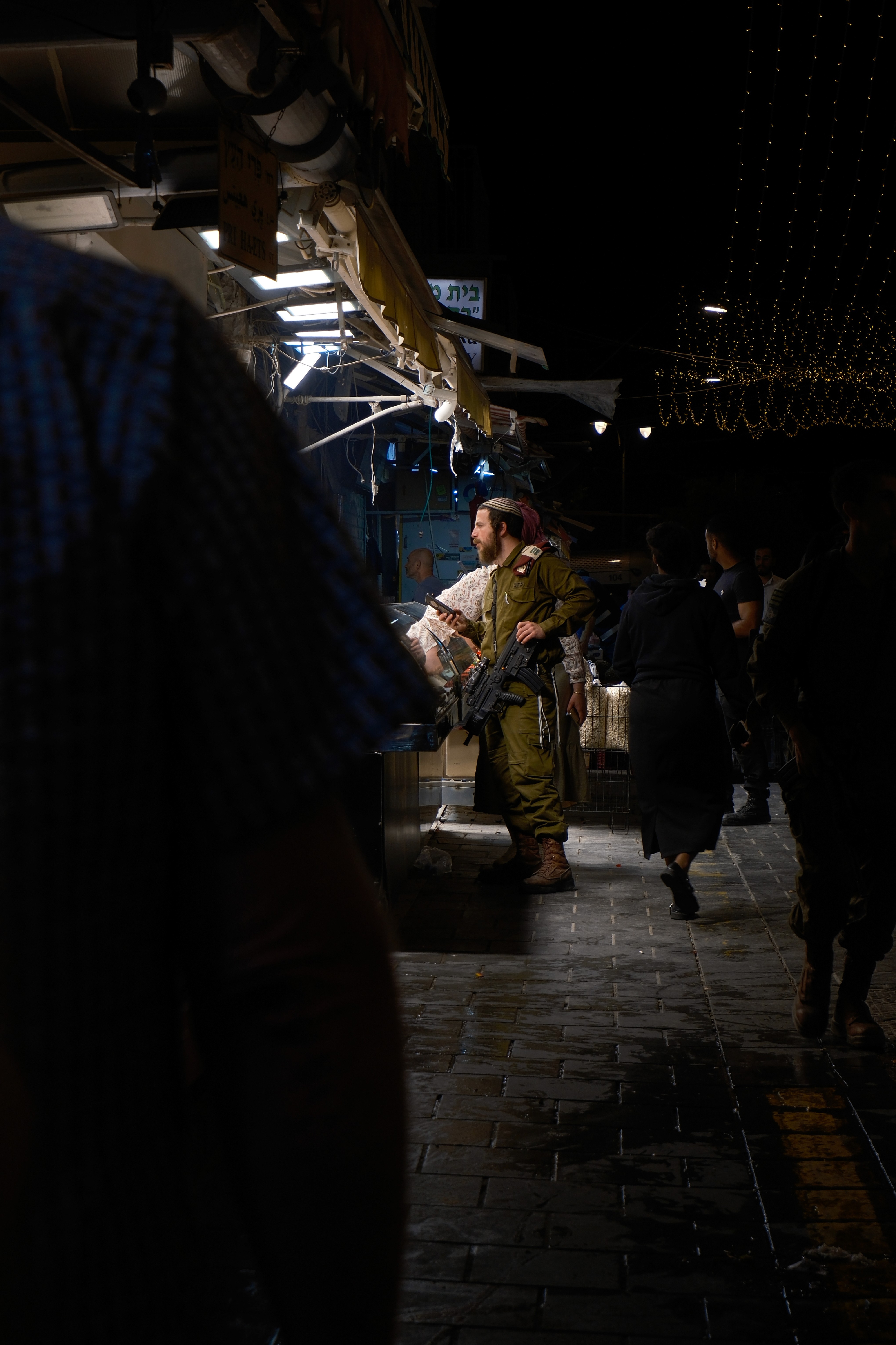 Soldier in the market