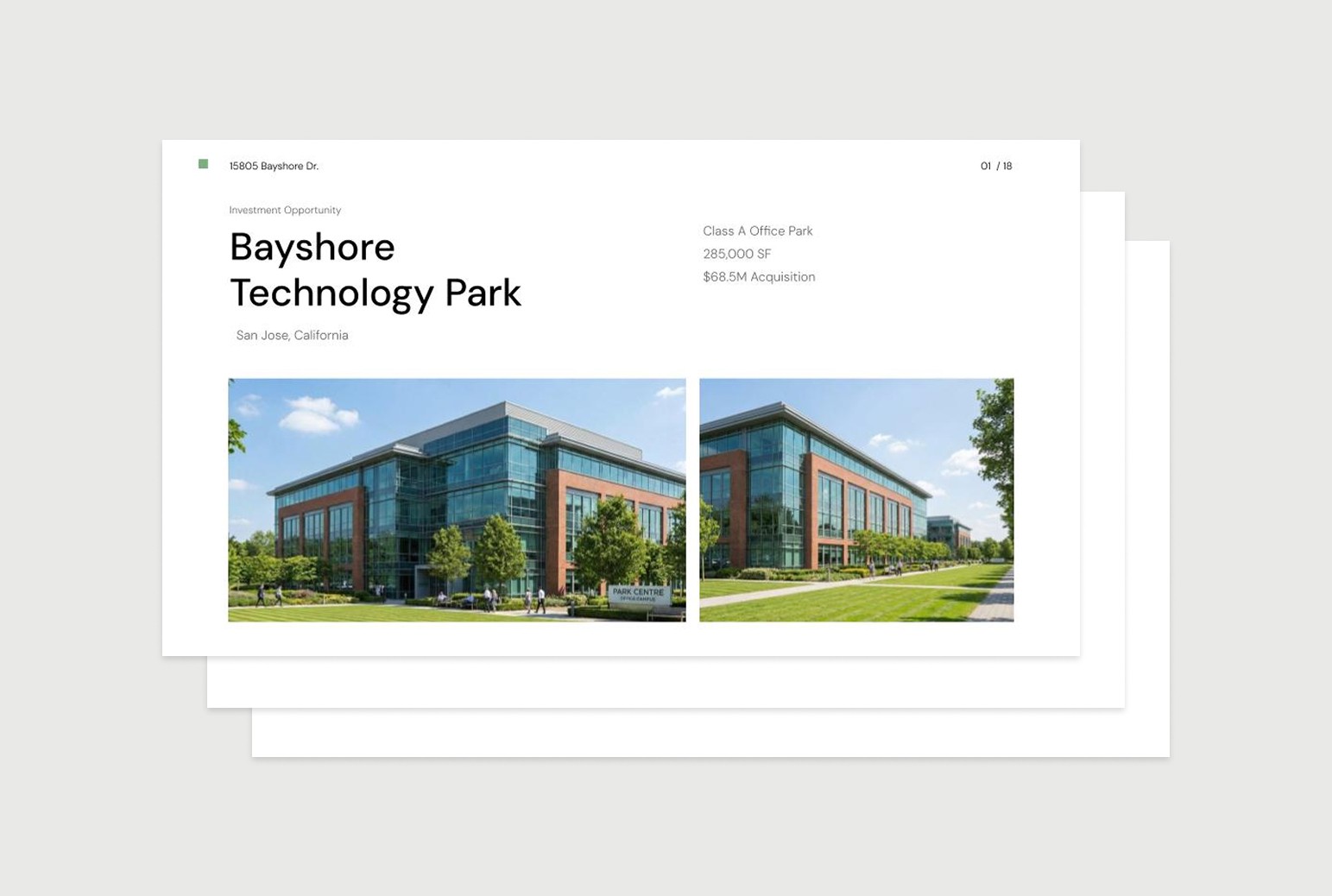 Bayshore Technology Park investor presentation deck
