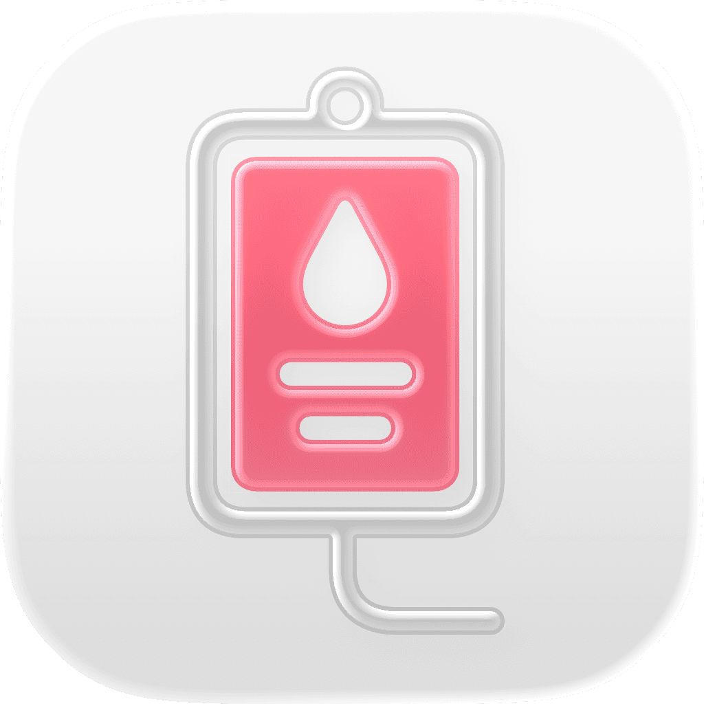 App icon with a blood transfusion bag