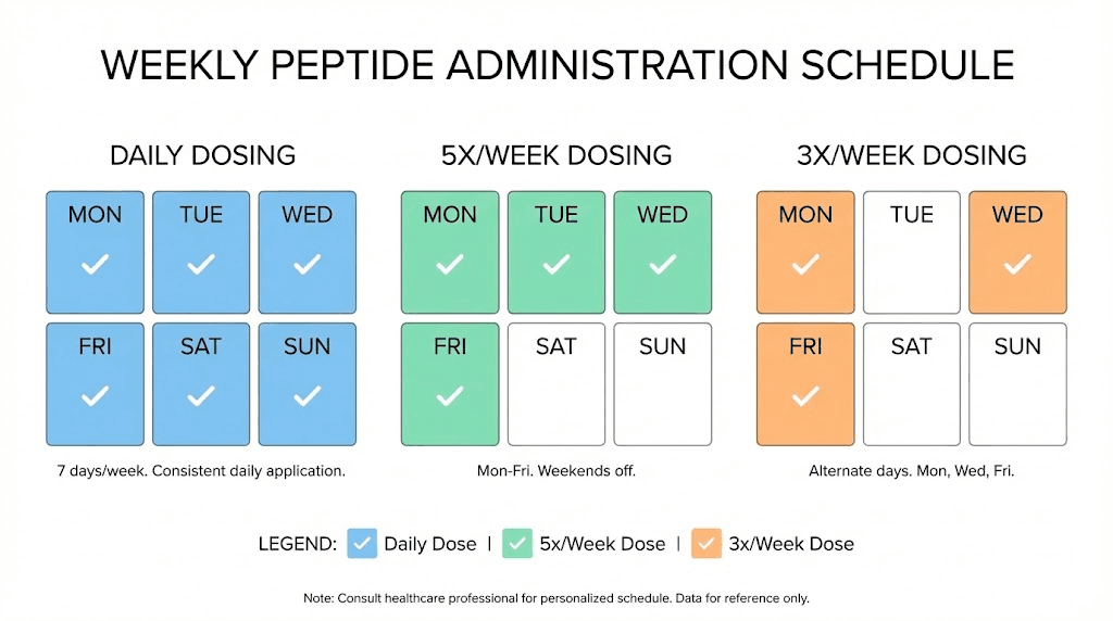 GHK-CU peptide injection frequency schedule comparison chart