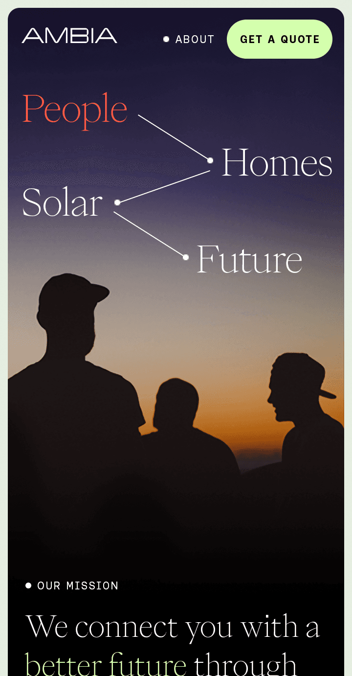 AMBIA Solar About header mobile.