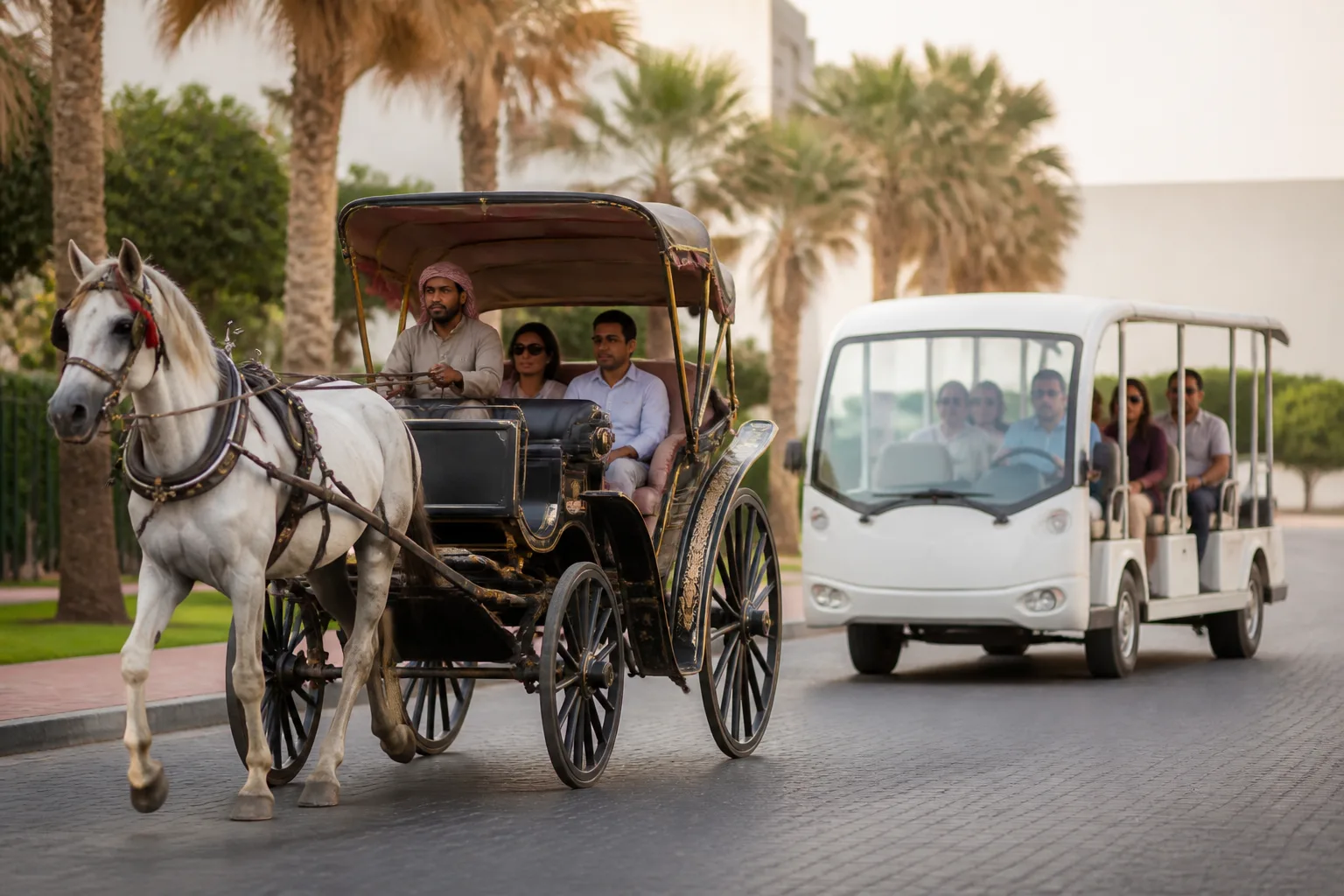 Passenger transport by man or animal drawn vehicles