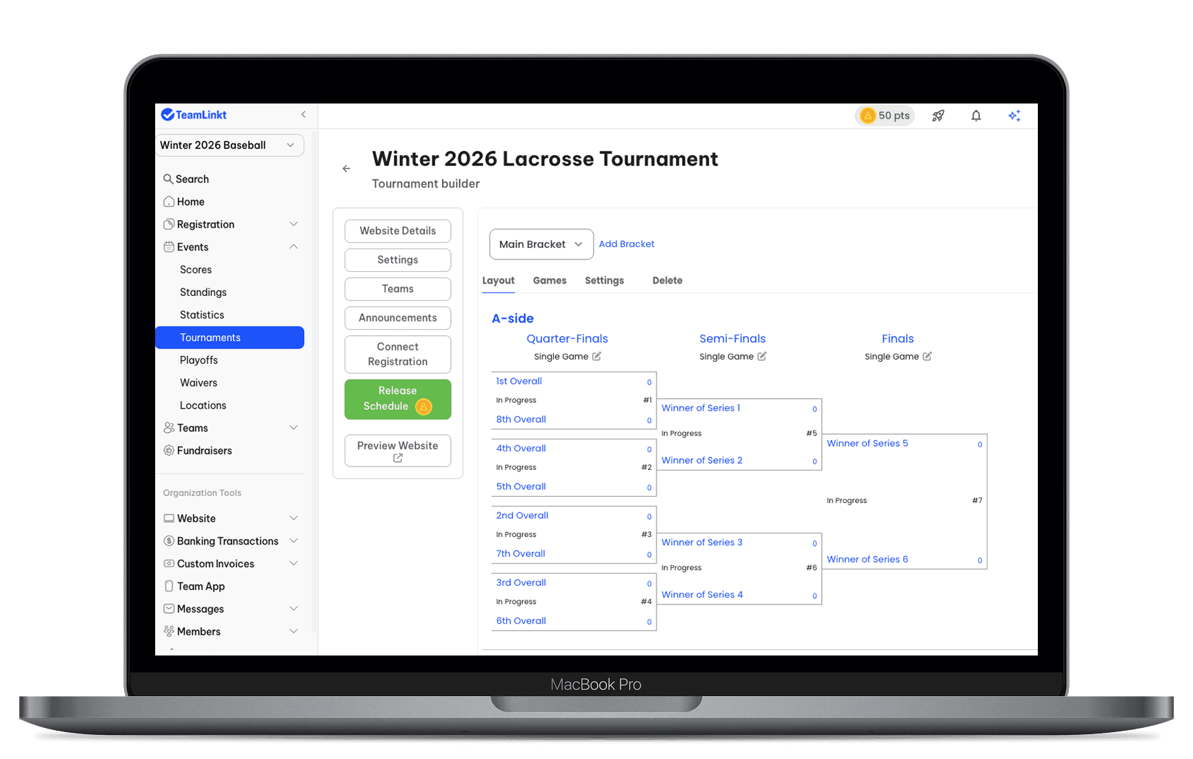 TeamLinkt's Tournament's Schedule