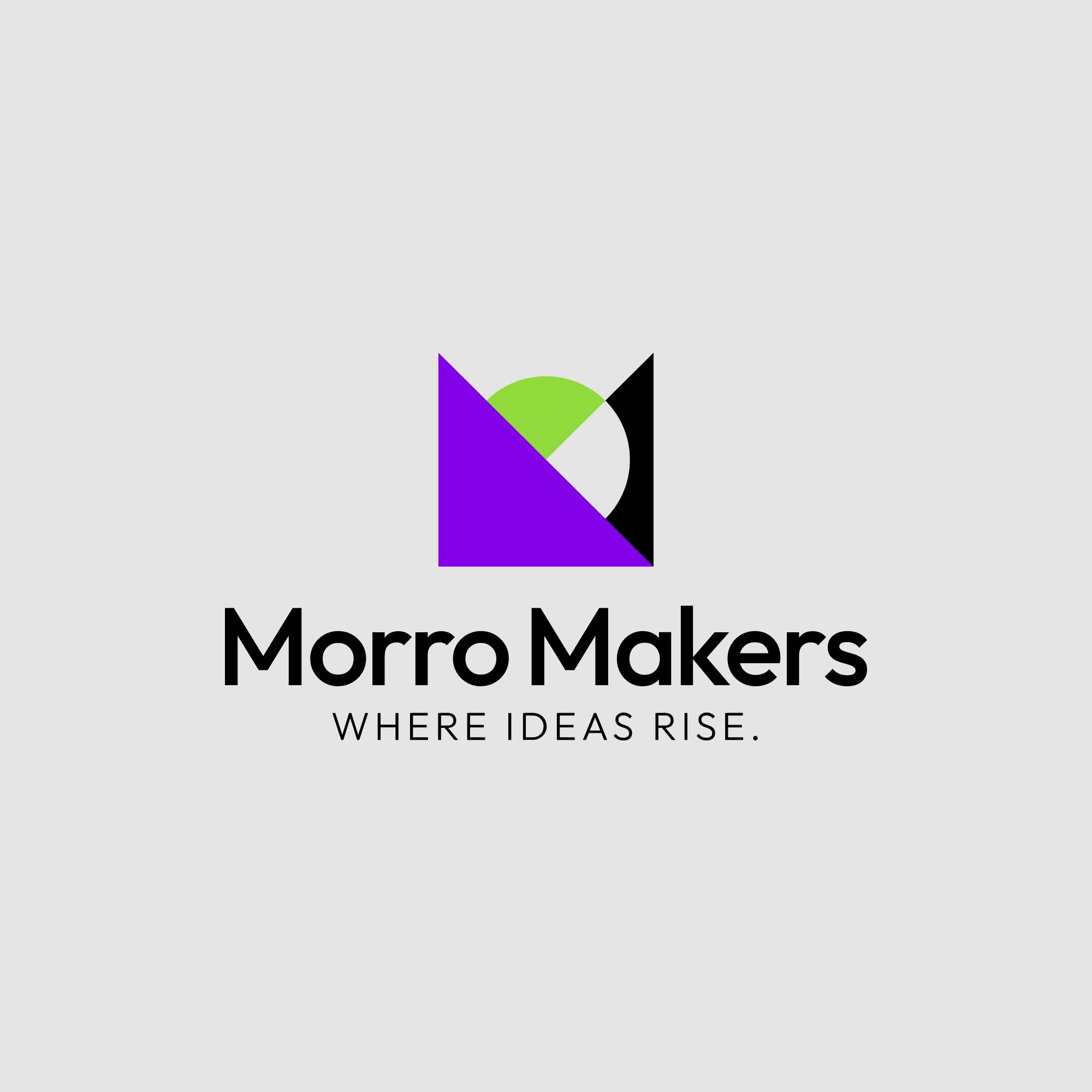 The final Morro Makers logomark with its tagline 'WHERE IDEAS RISE.