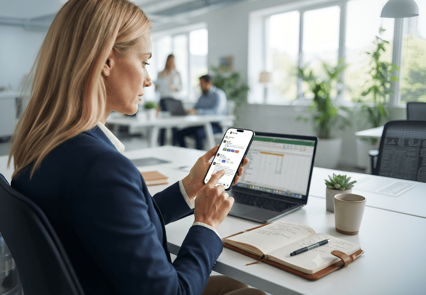 Interface da Beewell mostrando o módulo de Bem-estar Corporativo e check-ins emocionais